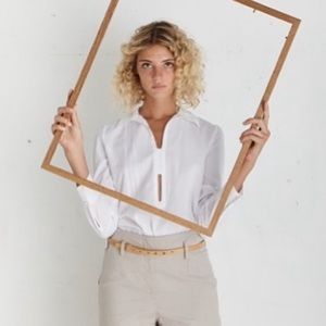Anne Willi paris white cutout blouse summer